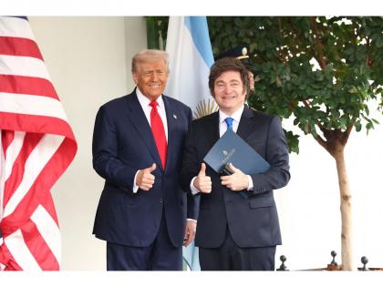 Trump, Milei discuss $20 billion currency swap to stabilise Argentina's economy | Trump, Milei discuss $20 billion currency swap to stabilise Argentina's economy Trump, Milei discuss $20 billion currency swap to stabilise Argentina's economy | Trump, Milei discuss $20 billion currency swap to stabilise Argentina's economy