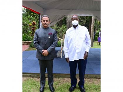 Mos MEA Kirti Vardhan Singh meets Uganda President Museveni, conveys PM Modi's greetings | Mos MEA Kirti Vardhan Singh meets Uganda President Museveni, conveys PM Modi's greetings Mos MEA Kirti Vardhan Singh meets Uganda President Museveni, conveys PM Modi's greetings | Mos MEA Kirti Vardhan Singh meets Uganda President Museveni, conveys PM Modi's greetings