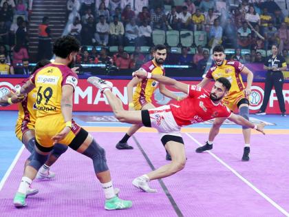 PKL 12: Telugu Titans hold nerve to edge past Gujarat Giants in low-scoring thriller | PKL 12: Telugu Titans hold nerve to edge past Gujarat Giants in low-scoring thriller PKL 12: Telugu Titans hold nerve to edge past Gujarat Giants in low-scoring thriller | PKL 12: Telugu Titans hold nerve to edge past Gujarat Giants in low-scoring thriller