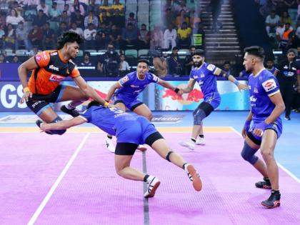 U Mumba hold nerves in thrilling tie-breaker against Haryana Steelers; qualify for PKL 12 Top Eight | U Mumba hold nerves in thrilling tie-breaker against Haryana Steelers; qualify for PKL 12 Top Eight U Mumba hold nerves in thrilling tie-breaker against Haryana Steelers; qualify for PKL 12 Top Eight | U Mumba hold nerves in thrilling tie-breaker against Haryana Steelers; qualify for PKL 12 Top Eight