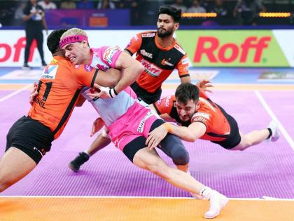 Ajit Chouhan stars as U Mumba edge Jaipur Pink Panthers 37-36, move up to 4th place | Ajit Chouhan stars as U Mumba edge Jaipur Pink Panthers 37-36, move up to 4th place Ajit Chouhan stars as U Mumba edge Jaipur Pink Panthers 37-36, move up to 4th place | Ajit Chouhan stars as U Mumba edge Jaipur Pink Panthers 37-36, move up to 4th place