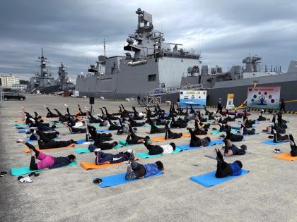 Yoga Camp fosters camaraderie between Indian and Japanese Navies during maritime exercise JAIMEX 25 | Yoga Camp fosters camaraderie between Indian and Japanese Navies during maritime exercise JAIMEX 25 Yoga Camp fosters camaraderie between Indian and Japanese Navies during maritime exercise JAIMEX 25 | Yoga Camp fosters camaraderie between Indian and Japanese Navies during maritime exercise JAIMEX 25