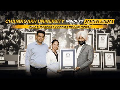 Chandigarh University Honours Janvi Jindal, India's Youngest Female Sportsperson with 11 Guinness World Records | Chandigarh University Honours Janvi Jindal, India's Youngest Female Sportsperson with 11 Guinness World Records