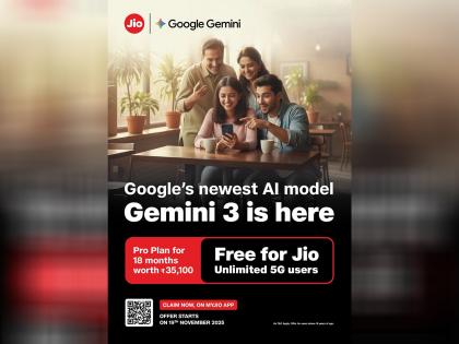 Jio Unlimited 5G users to get free Jio Gemini Pro, including Google's Gemini 3 | Jio Unlimited 5G users to get free Jio Gemini Pro, including Google's Gemini 3 Jio Unlimited 5G users to get free Jio Gemini Pro, including Google's Gemini 3 | Jio Unlimited 5G users to get free Jio Gemini Pro, including Google's Gemini 3