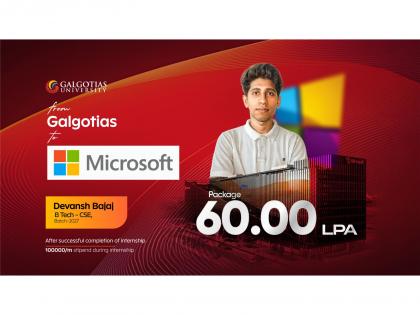 Galgotias University Student Secures 60 LPA at Microsoft | Galgotias University Student Secures 60 LPA at Microsoft
