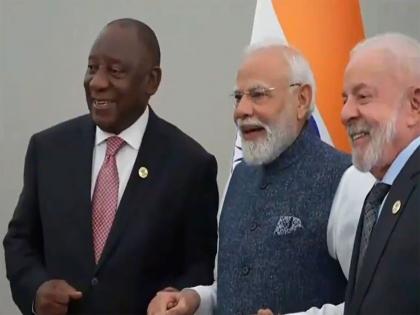 PM Modi attends India-Brazil-South Africa leaders' meeting on sidelines of G-20 Summit in Johannesburg | PM Modi attends India-Brazil-South Africa leaders' meeting on sidelines of G-20 Summit in Johannesburg PM Modi attends India-Brazil-South Africa leaders' meeting on sidelines of G-20 Summit in Johannesburg | PM Modi attends India-Brazil-South Africa leaders' meeting on sidelines of G-20 Summit in Johannesburg