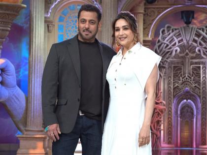 Madhuri Dixit meets with Salman Khan on sets of 'Bigg Boss 19' | Madhuri Dixit meets with Salman Khan on sets of 'Bigg Boss 19'