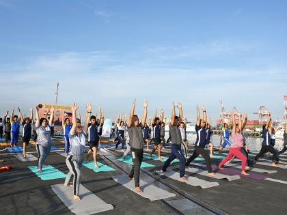 INS Sahyadri crew conducts joint Yoga session with Philippine Navy | INS Sahyadri crew conducts joint Yoga session with Philippine Navy
