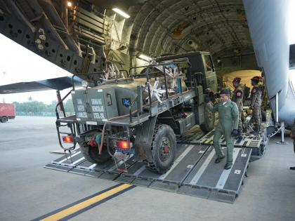 IAF C-17 carrying 70 medical personnel arrives in Colombo to support Sri Lanka flood relief | IAF C-17 carrying 70 medical personnel arrives in Colombo to support Sri Lanka flood relief