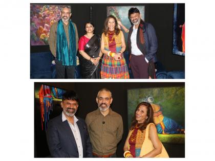 Shobhaa De Inaugurates Viveek Sharma's New Solo Exhibition 'Sacred Gestures' at Jehangir Art Gallery | Shobhaa De Inaugurates Viveek Sharma's New Solo Exhibition 'Sacred Gestures' at Jehangir Art Gallery