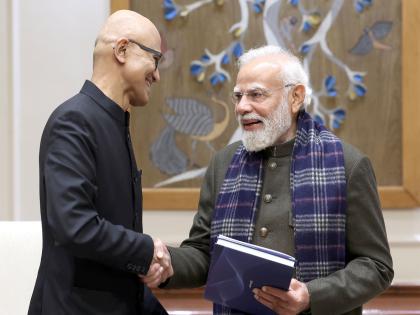 PM Modi welcomes Microsoft's USD 17.5 billion AI investment in India | PM Modi welcomes Microsoft's USD 17.5 billion AI investment in India PM Modi welcomes Microsoft's USD 17.5 billion AI investment in India | PM Modi welcomes Microsoft's USD 17.5 billion AI investment in India