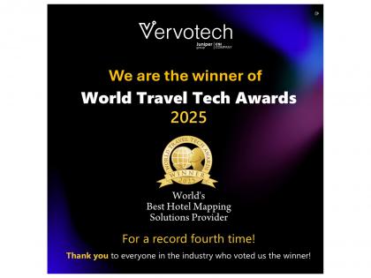 Vervotech Bags "World Travel Tech Award" for the Record Fourth Time | Vervotech Bags "World Travel Tech Award" for the Record Fourth Time Vervotech Bags "World Travel Tech Award" for the Record Fourth Time | Vervotech Bags "World Travel Tech Award" for the Record Fourth Time