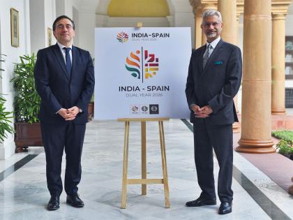 Jaishankar unveils India-Spain Dual Year logo with FM Albares, welcomes Spain into IPOI | Jaishankar unveils India-Spain Dual Year logo with FM Albares, welcomes Spain into IPOI Jaishankar unveils India-Spain Dual Year logo with FM Albares, welcomes Spain into IPOI | Jaishankar unveils India-Spain Dual Year logo with FM Albares, welcomes Spain into IPOI