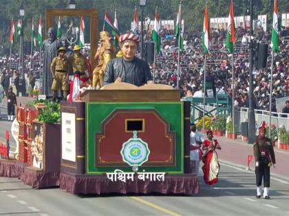 Republic Day 2026: West Bengal tableau "Swatantrata ka Mantra - Vande Mataram," celebrates 150 years of the song, honours Bankim Chandra Chattopadhyay | Republic Day 2026: West Bengal tableau "Swatantrata ka Mantra - Vande Mataram," celebrates 150 years of the song, honours Bankim Chandra Chattopadhyay Republic Day 2026: West Bengal tableau "Swatantrata ka Mantra - Vande Mataram," celebrates 150 years of the song, honours Bankim Chandra Chattopadhyay | Republic Day 2026: West Bengal tableau "Swatantrata ka Mantra - Vande Mataram," celebrates 150 years of the song, honours Bankim Chandra Chattopadhyay