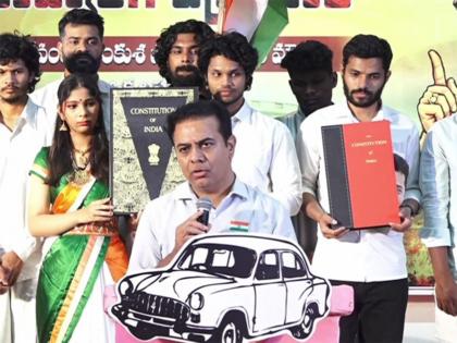 "No difference between BJP and Congress when it comes to burying Constitution": KTR Rama Rao | "No difference between BJP and Congress when it comes to burying Constitution": KTR Rama Rao "No difference between BJP and Congress when it comes to burying Constitution": KTR Rama Rao | "No difference between BJP and Congress when it comes to burying Constitution": KTR Rama Rao