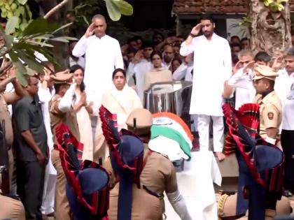 Full state honours accorded to late Ajit Pawar ahead of funeral in Baramati | Full state honours accorded to late Ajit Pawar ahead of funeral in Baramati Full state honours accorded to late Ajit Pawar ahead of funeral in Baramati | Full state honours accorded to late Ajit Pawar ahead of funeral in Baramati