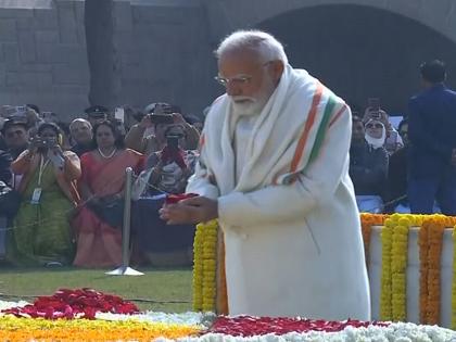 PM Modi pays floral tribute to Mahatma Gandhi on 78th death anniversary at Raj Ghat | PM Modi pays floral tribute to Mahatma Gandhi on 78th death anniversary at Raj Ghat PM Modi pays floral tribute to Mahatma Gandhi on 78th death anniversary at Raj Ghat | PM Modi pays floral tribute to Mahatma Gandhi on 78th death anniversary at Raj Ghat