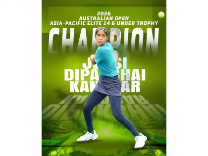 Union Minister Mansukh Mandaviya congratulates Jensi Kanabar for winning Australian Open Asia-Pacific Elite 14 and Under Trophy | Union Minister Mansukh Mandaviya congratulates Jensi Kanabar for winning Australian Open Asia-Pacific Elite 14 and Under Trophy Union Minister Mansukh Mandaviya congratulates Jensi Kanabar for winning Australian Open Asia-Pacific Elite 14 and Under Trophy | Union Minister Mansukh Mandaviya congratulates Jensi Kanabar for winning Australian Open Asia-Pacific Elite 14 and Under Trophy