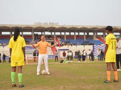Former India football captain Bhaichung Bhutia mentors young athletes at Khel academy in Korba | Former India football captain Bhaichung Bhutia mentors young athletes at Khel academy in Korba Former India football captain Bhaichung Bhutia mentors young athletes at Khel academy in Korba | Former India football captain Bhaichung Bhutia mentors young athletes at Khel academy in Korba