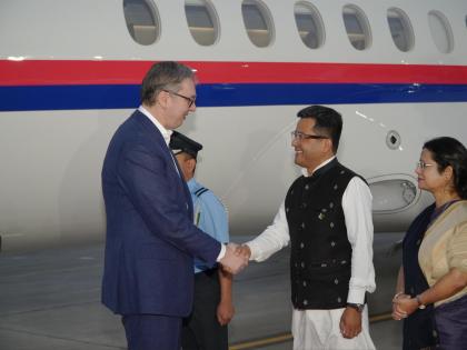 Serbian President arrives in Delhi for AI Summit | Serbian President arrives in Delhi for AI Summit Serbian President arrives in Delhi for AI Summit | Serbian President arrives in Delhi for AI Summit