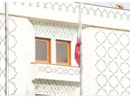 Embassy of Iran in New Delhi lowers flag to half-mast to honour Ayotollah Khamenei after fatal airstrikes in Tehran | Embassy of Iran in New Delhi lowers flag to half-mast to honour Ayotollah Khamenei after fatal airstrikes in Tehran Embassy of Iran in New Delhi lowers flag to half-mast to honour Ayotollah Khamenei after fatal airstrikes in Tehran | Embassy of Iran in New Delhi lowers flag to half-mast to honour Ayotollah Khamenei after fatal airstrikes in Tehran