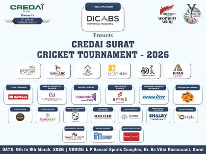 CREDAI Surat 12th Cricket Tournament 2026 | CREDAI Surat 12th Cricket Tournament 2026 CREDAI Surat 12th Cricket Tournament 2026 | CREDAI Surat 12th Cricket Tournament 2026