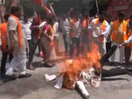 Telangana ST Morcha stages protest against Mamata Banerjee over protocol lapse in President Murmu's Bengal visit | Telangana ST Morcha stages protest against Mamata Banerjee over protocol lapse in President Murmu's Bengal visit Telangana ST Morcha stages protest against Mamata Banerjee over protocol lapse in President Murmu's Bengal visit | Telangana ST Morcha stages protest against Mamata Banerjee over protocol lapse in President Murmu's Bengal visit