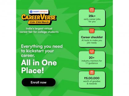 Naukri Campus Launches CareerVerse, India's Largest Virtual Career Fair for College Students | Naukri Campus Launches CareerVerse, India's Largest Virtual Career Fair for College Students Naukri Campus Launches CareerVerse, India's Largest Virtual Career Fair for College Students | Naukri Campus Launches CareerVerse, India's Largest Virtual Career Fair for College Students