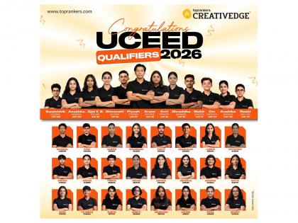 Creative Edge by Toprankers Announces UCEED 2026 Results: 7 Students Secure AIR Under 100, Nearly Half the Batch Qualifies | Creative Edge by Toprankers Announces UCEED 2026 Results: 7 Students Secure AIR Under 100, Nearly Half the Batch Qualifies Creative Edge by Toprankers Announces UCEED 2026 Results: 7 Students Secure AIR Under 100, Nearly Half the Batch Qualifies | Creative Edge by Toprankers Announces UCEED 2026 Results: 7 Students Secure AIR Under 100, Nearly Half the Batch Qualifies