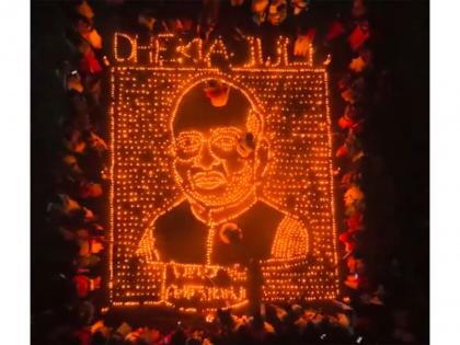 Assam: BJP workers create portrait of Amit Shah with diyas ahead of Vijay Sankalp rally
