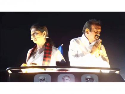 Tamil Nadu: Kanimozhi campaigns for DMK candidate Muthusamy in Erode | Tamil Nadu: Kanimozhi campaigns for DMK candidate Muthusamy in Erode Tamil Nadu: Kanimozhi campaigns for DMK candidate Muthusamy in Erode | Tamil Nadu: Kanimozhi campaigns for DMK candidate Muthusamy in Erode