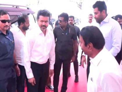 Vijay arrives at Jawaharlal Nehru Stadium to take oath as Tamil Nadu CM | Vijay arrives at Jawaharlal Nehru Stadium to take oath as Tamil Nadu CM Vijay arrives at Jawaharlal Nehru Stadium to take oath as Tamil Nadu CM | Vijay arrives at Jawaharlal Nehru Stadium to take oath as Tamil Nadu CM