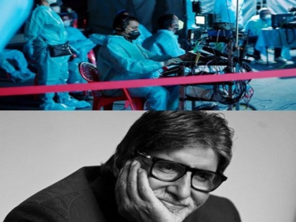 Amitabh Bachchan begins shooting for KBC amidst 'a sea of blue PPE' | Amitabh Bachchan begins shooting for KBC amidst 'a sea of blue PPE'