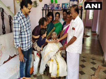 105-year-old Bageerathi Amma from Kerala clears 4th standard exam with 74.5% marks | 105-year-old Bageerathi Amma from Kerala clears 4th standard exam with 74.5% marks 105-year-old Bageerathi Amma from Kerala clears 4th standard exam with 74.5% marks | 105-year-old Bageerathi Amma from Kerala clears 4th standard exam with 74.5% marks