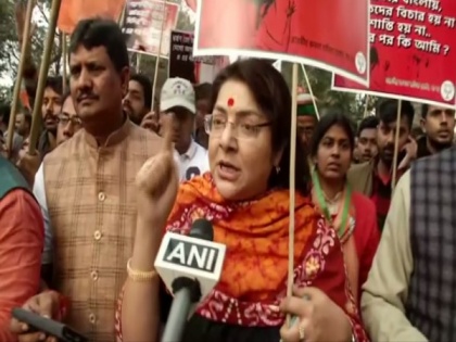West Bengal BJP protests in Kolkata over rising crime against women, posters seen with victim's name | West Bengal BJP protests in Kolkata over rising crime against women, posters seen with victim's name
