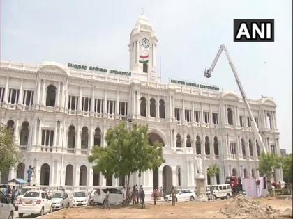 Combating COVID-19: Greater Chennai Corporation building sanitised | Combating COVID-19: Greater Chennai Corporation building sanitised