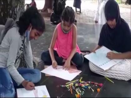 Drawing competition held at Nehru Zoological Park on World Lion Day | Drawing competition held at Nehru Zoological Park on World Lion Day