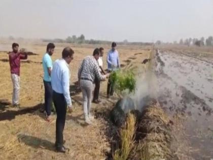 Haryana officials visit farms to douse stubble fires in fields, create awareness | Haryana officials visit farms to douse stubble fires in fields, create awareness