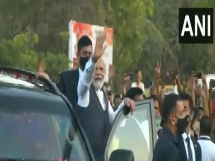 PM Modi holds roadshow in Ahmedabad | PM Modi holds roadshow in Ahmedabad