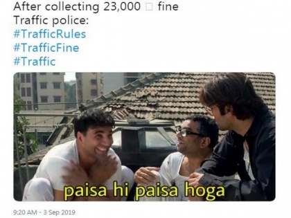Meme lords have field day after two-wheeler owner incurs Rs 23,000 fine | Meme lords have field day after two-wheeler owner incurs Rs 23,000 fine