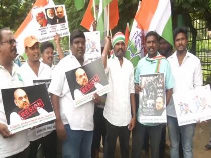 Youth Congress workers protest in Chennai over Delhi violence, demand Amit Shah's resignation | Youth Congress workers protest in Chennai over Delhi violence, demand Amit Shah's resignation Youth Congress workers protest in Chennai over Delhi violence, demand Amit Shah's resignation | Youth Congress workers protest in Chennai over Delhi violence, demand Amit Shah's resignation