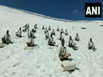ITBP Himveers participate in Yoga at height of 15,000 feet in snow-covered Himalayas | ITBP Himveers participate in Yoga at height of 15,000 feet in snow-covered Himalayas ITBP Himveers participate in Yoga at height of 15,000 feet in snow-covered Himalayas | ITBP Himveers participate in Yoga at height of 15,000 feet in snow-covered Himalayas