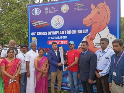 Tamil Nadu: Chess Olympiad Torch Relay reaches Coimbatore | Tamil Nadu: Chess Olympiad Torch Relay reaches Coimbatore