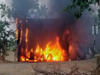 Moving DCM vehicle catches fire in Telangana, no casualties | Moving DCM vehicle catches fire in Telangana, no casualties Moving DCM vehicle catches fire in Telangana, no casualties | Moving DCM vehicle catches fire in Telangana, no casualties