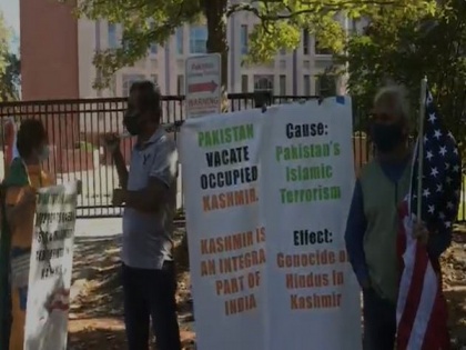 Kashmiri Pandit Diaspora holds protest in front of Pak Embassy in US | Kashmiri Pandit Diaspora holds protest in front of Pak Embassy in US