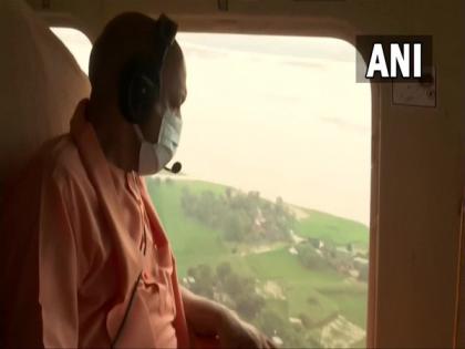 UP CM conducts aerial survey of flood-affected areas in Bahraich | UP CM conducts aerial survey of flood-affected areas in Bahraich