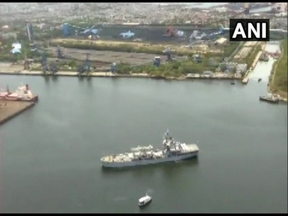 COVID-19: INS Airavat carrying medical supplies from Singapore arrives in Visakhapatnam | COVID-19: INS Airavat carrying medical supplies from Singapore arrives in Visakhapatnam