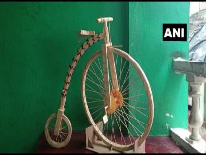World Bicycle Day: Odisha youth makes penny farthing model with matchsticks | World Bicycle Day: Odisha youth makes penny farthing model with matchsticks
