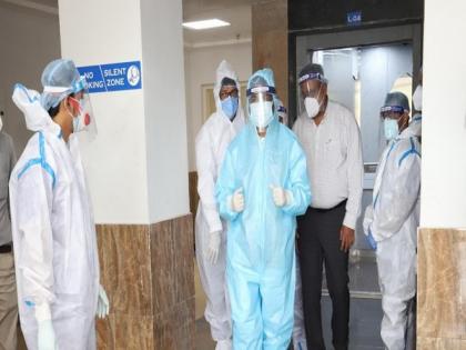 Dharmendra Pradhan visits hospital in Odisha's Angul wearing PPE suit | Dharmendra Pradhan visits hospital in Odisha's Angul wearing PPE suit
