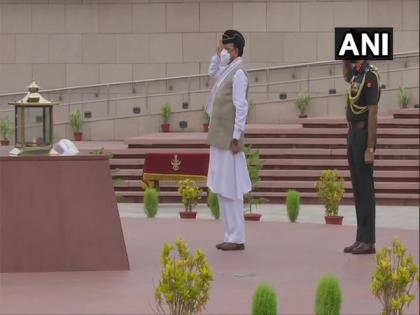 MoS Defence Ajay Bhatt pays tribute to fallen soldiers at National War Memorial | MoS Defence Ajay Bhatt pays tribute to fallen soldiers at National War Memorial
